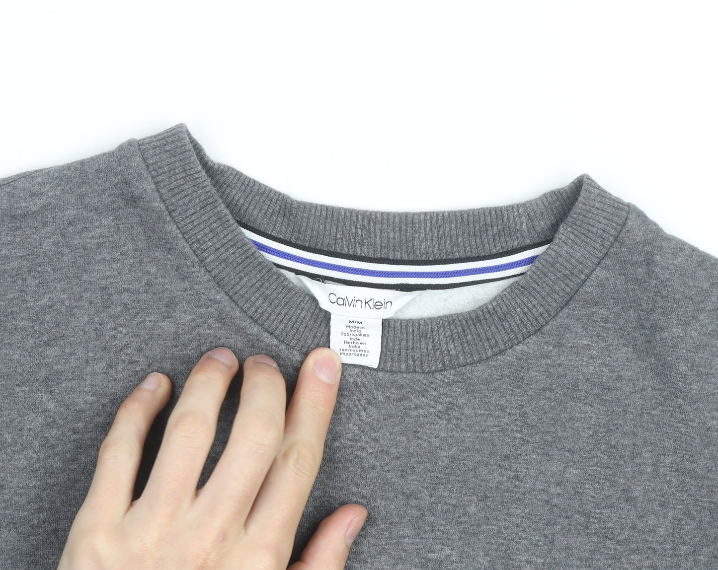 Calvin Klein Men's Grey Crew Neck Pullover Sweatshirt M