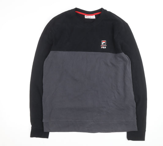 FILA Men's Black Regular Fit Pullover Sweatshirt Size L
