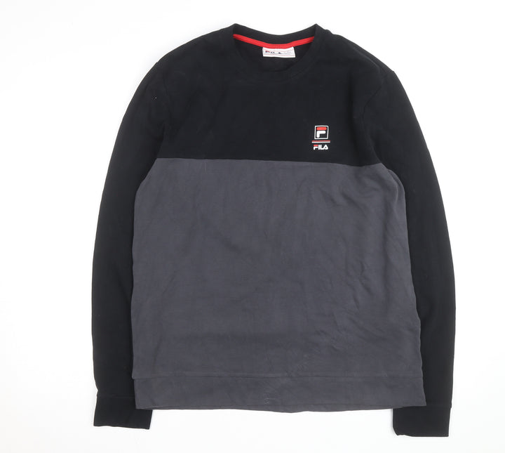 FILA Men's Black Regular Fit Pullover Sweatshirt Size L