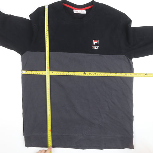 FILA Men's Black Regular Fit Pullover Sweatshirt Size L