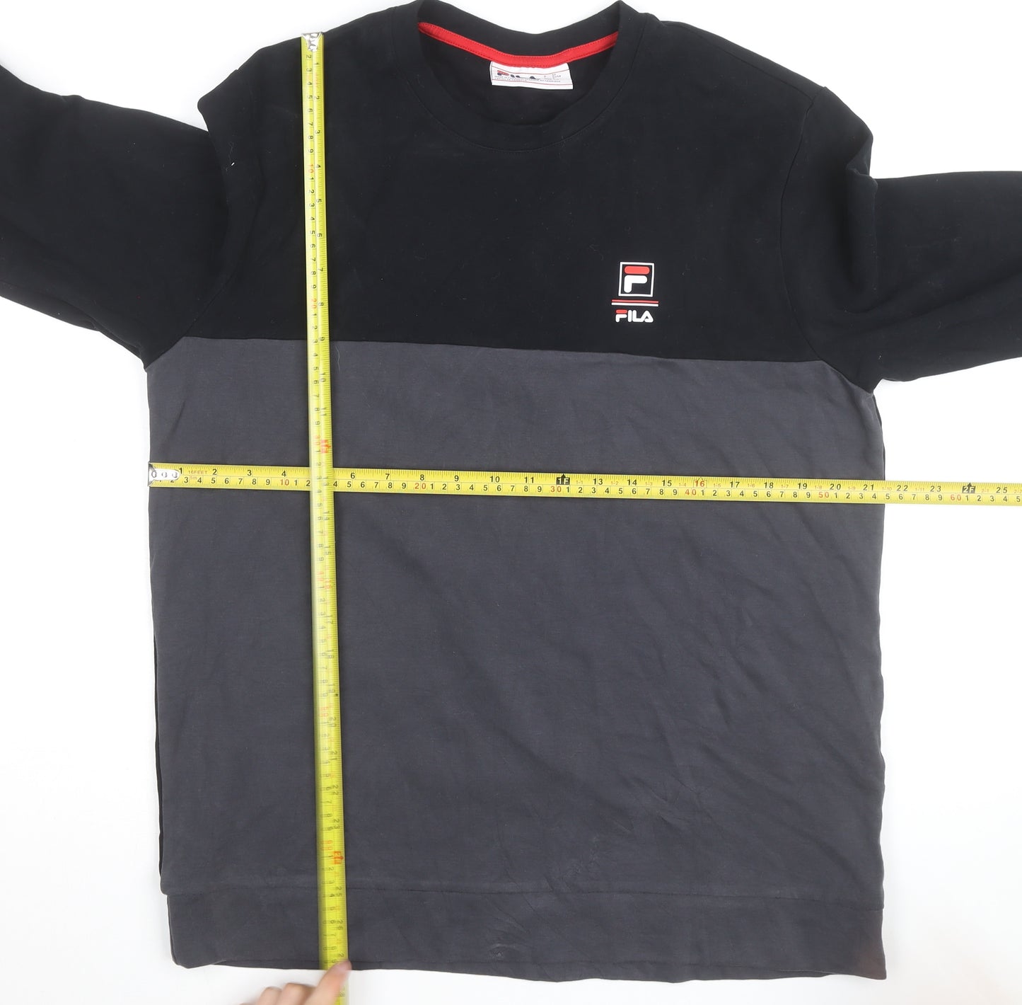 FILA Men's Black Regular Fit Pullover Sweatshirt Size L