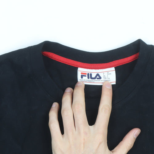 FILA Men's Black Regular Fit Pullover Sweatshirt Size L