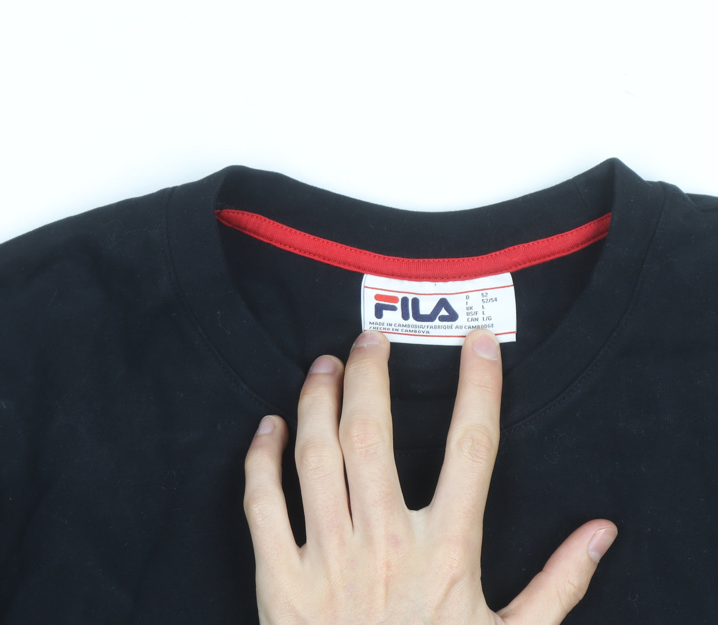 FILA Men's Black Regular Fit Pullover Sweatshirt Size L