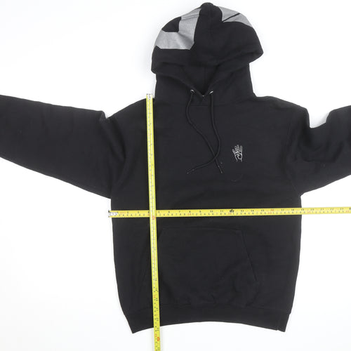 Champion Men's Black Pullover Hoodie Small Graphic Print Fleece