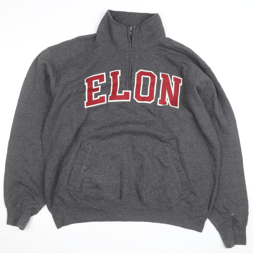 Champion Men’s Grey 1/4 Zip ELON Sweatshirt XL Fleece Pullover