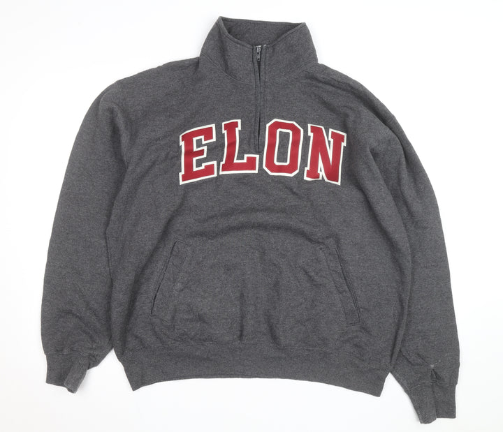 Champion Men’s Grey 1/4 Zip ELON Sweatshirt XL Fleece Pullover