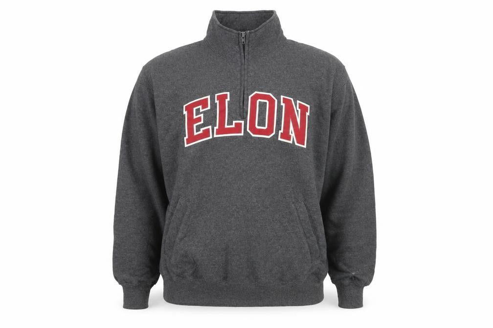 Front view of Champion Men’s Grey 1/4 Zip ELON Sweatshirt XL Fleece Pullover