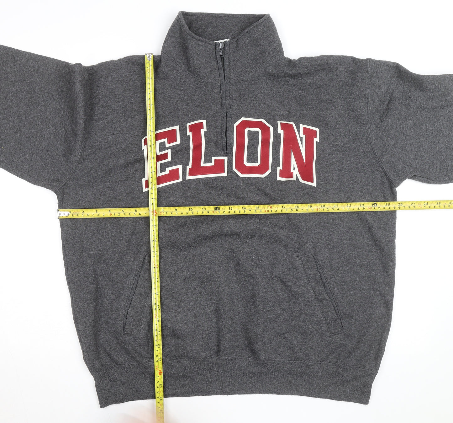 Champion Men’s Grey 1/4 Zip ELON Sweatshirt XL Fleece Pullover