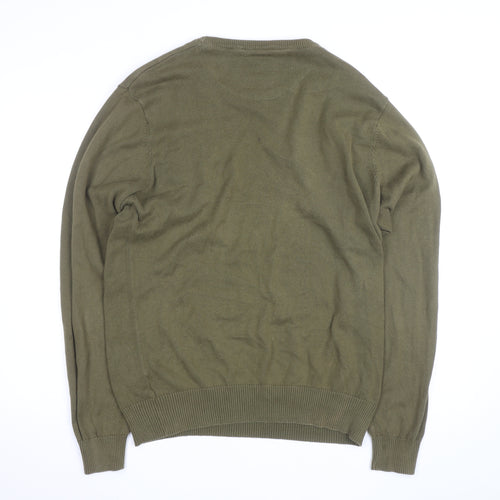 Luke Sport Men's Green Cotton Crew Neck Jumper Size M