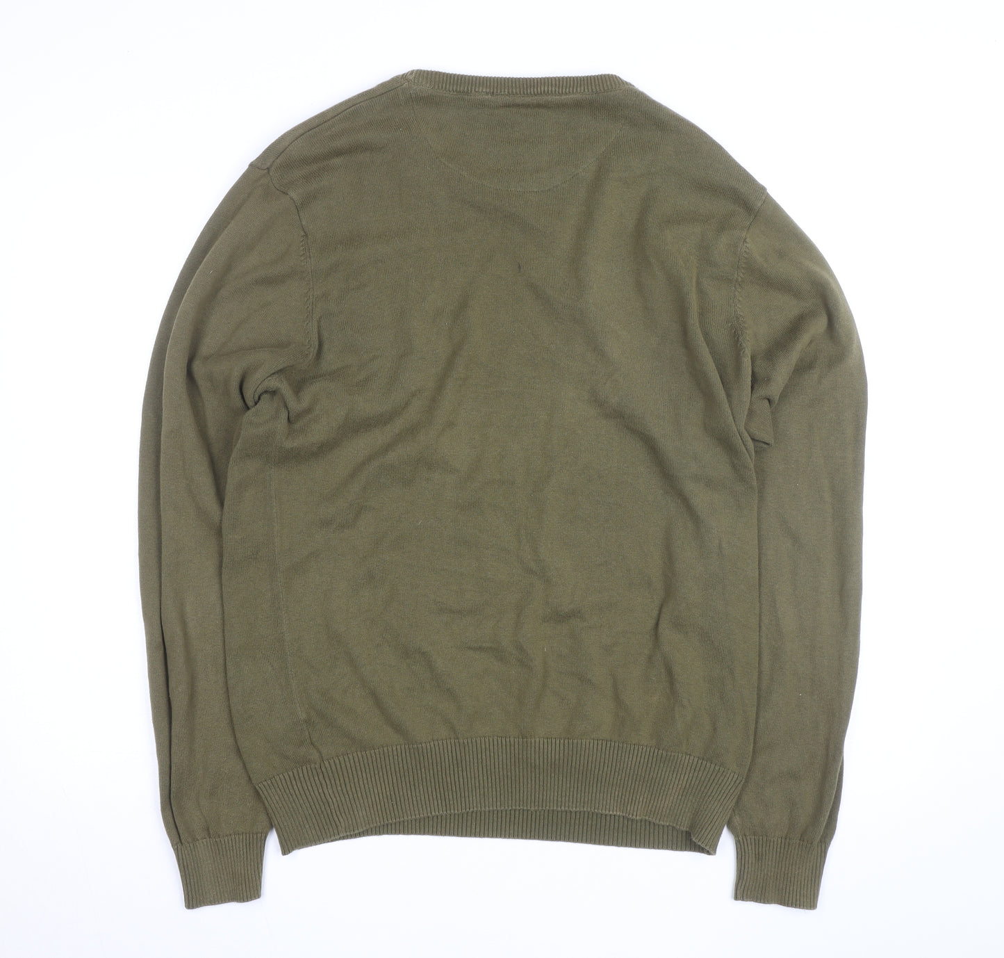 Luke Sport Men's Green Cotton Crew Neck Jumper Size M