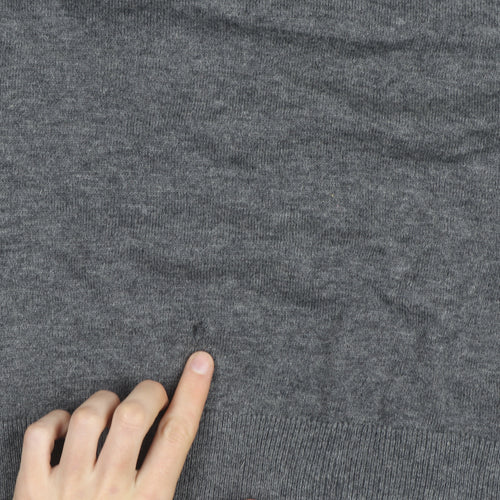 Howick Mens Grey Wool V-Neck Jumper Size M Lambswool Knitwear