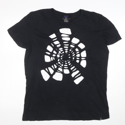 American Eagle Men's Black Classic Fit Spider Cut-Out T-Shirt M