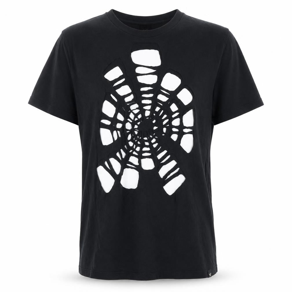 American Eagle Men's Black Classic Fit Spider Cut-Out T-Shirt M