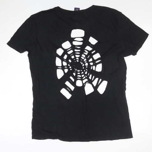 American Eagle Men's Black Classic Fit Spider Cut-Out T-Shirt M