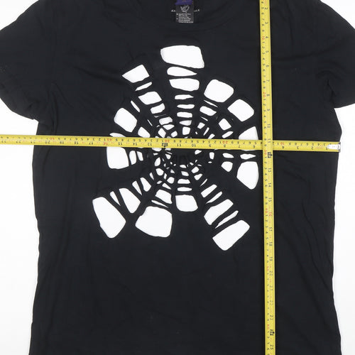 American Eagle Men's Black Classic Fit Spider Cut-Out T-Shirt M