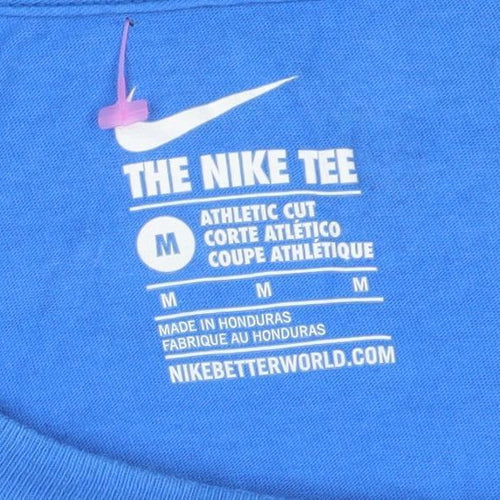 Nike Men's Blue Long Sleeve Graphic Athletic T-Shirt Size M