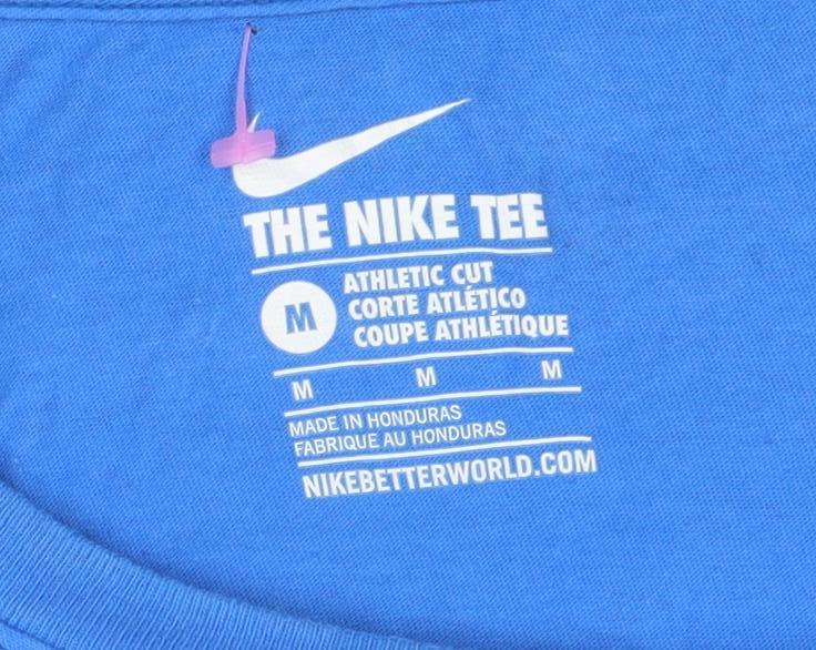 Nike Men's Blue Long Sleeve Graphic Athletic T-Shirt Size M