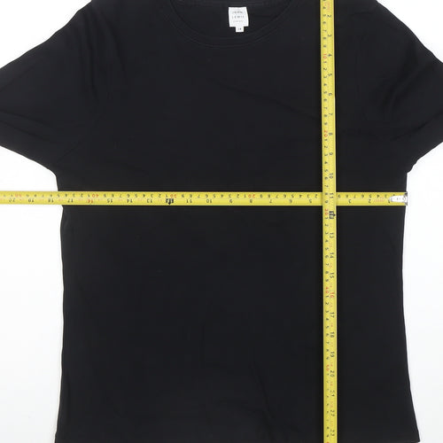John Lewis Women’s Black Long Sleeve Cotton Stretch T-Shirt Size 14