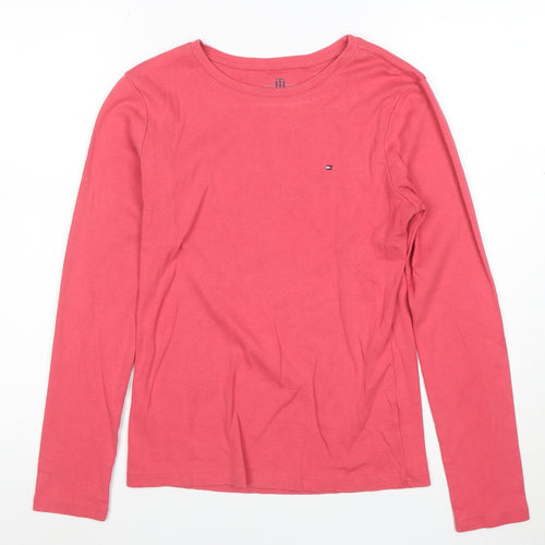 Tommy Hilfiger Women Pink Long Sleeve Cotton Basic T-Shirt M