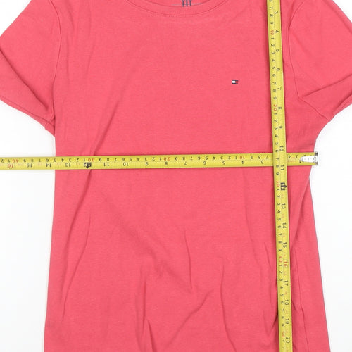 Tommy Hilfiger Women Pink Long Sleeve Cotton Basic T-Shirt M