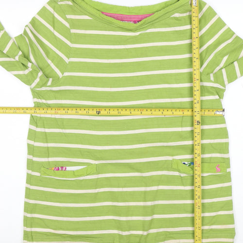 Joules Women's Green Striped Cotton Boat Neck Tunic Top XS