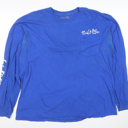 Salt Life Men's Blue XL Long Sleeve Fishing Graphic T-Shirt