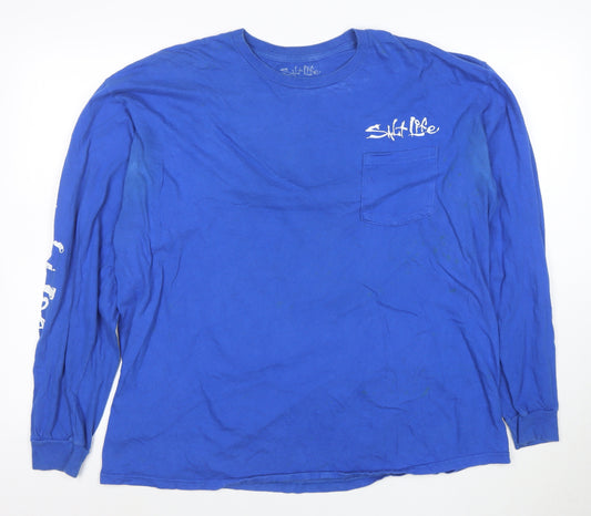 Salt Life Men's Blue XL Long Sleeve Fishing Graphic T-Shirt