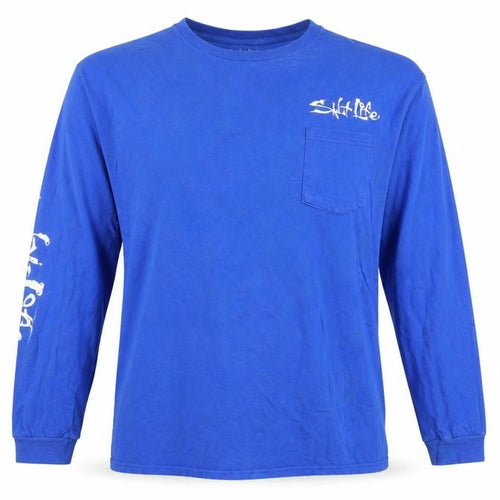 Salt Life Men's Blue XL Long Sleeve Fishing Graphic T-Shirt