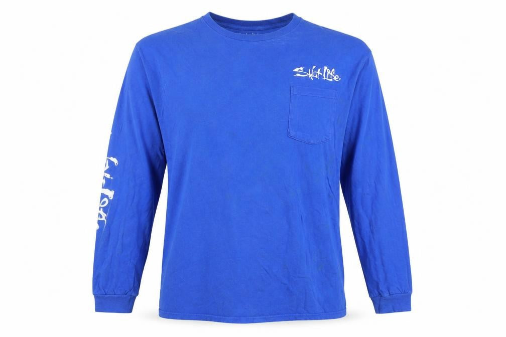 Salt Life Men's Blue XL Long Sleeve Fishing Graphic T-Shirt