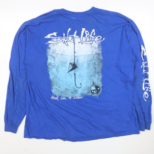 Salt Life Men's Blue XL Long Sleeve Fishing Graphic T-Shirt