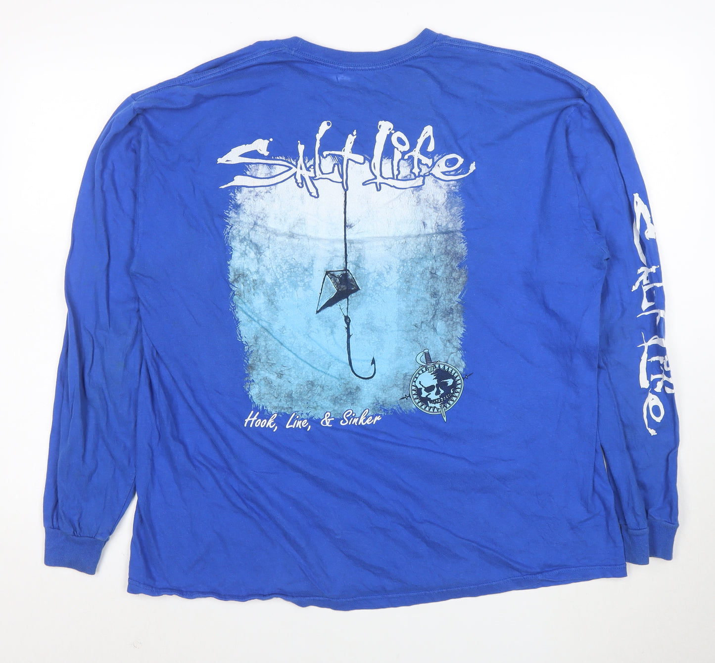 Salt Life Men's Blue XL Long Sleeve Fishing Graphic T-Shirt