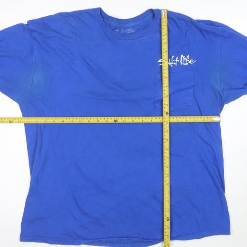 Salt Life Men's Blue XL Long Sleeve Fishing Graphic T-Shirt