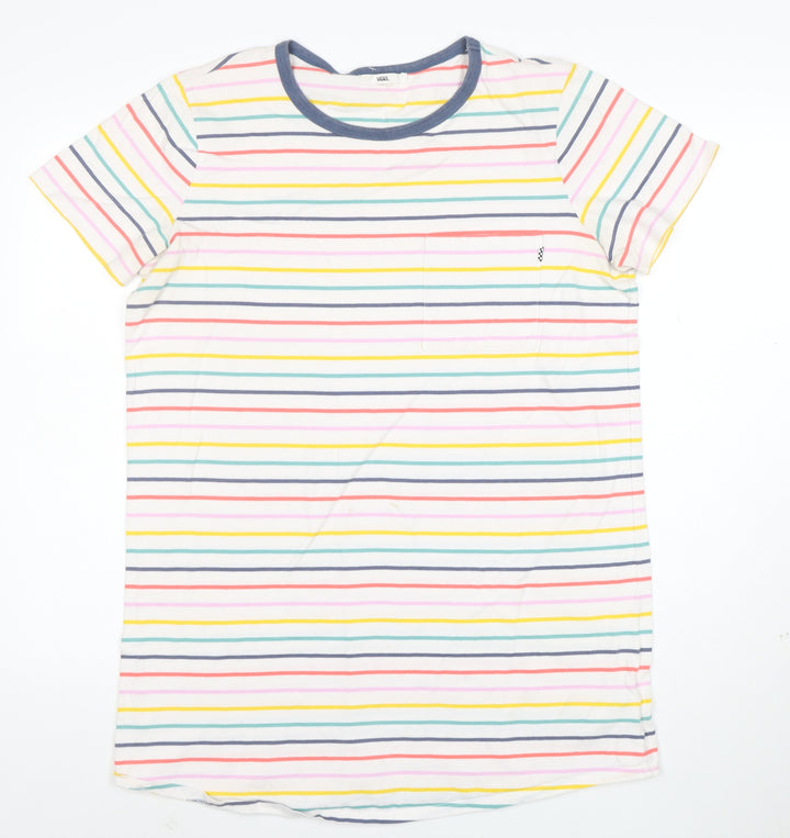 Vans Womens Multicoloured Striped Ringer T-Shirt Size L