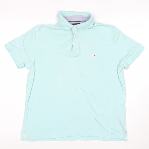 Tommy Hilfiger Men's Blue Custom Fit Cotton Polo Shirt Size S