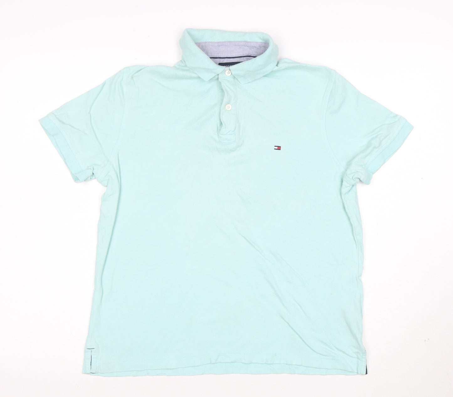 Tommy Hilfiger Men's Blue Custom Fit Cotton Polo Shirt Size S
