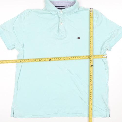 Tommy Hilfiger Men's Blue Custom Fit Cotton Polo Shirt Size S
