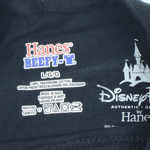 Hanes Disney Parks Men's Black Long Sleeve Walt Disney World T-Shirt L