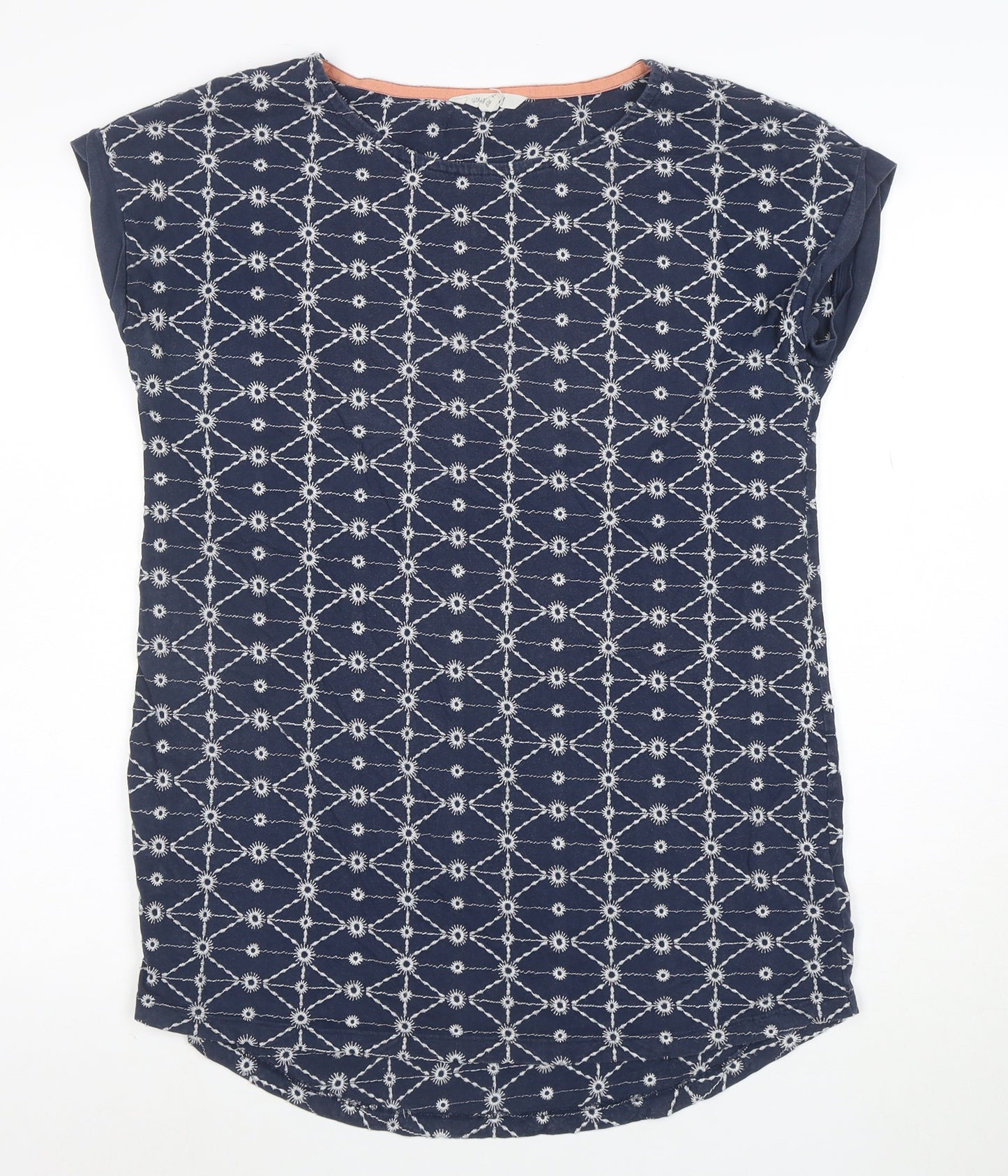 White Stuff Women Blue Embroidered Shift Dress Size 12