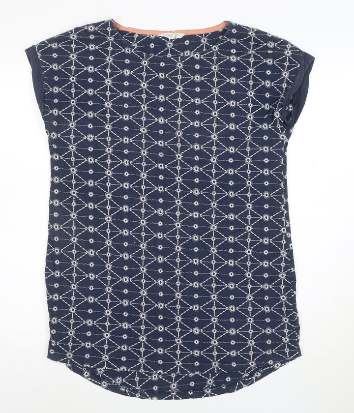 White Stuff Women Blue Embroidered Shift Dress Size 12