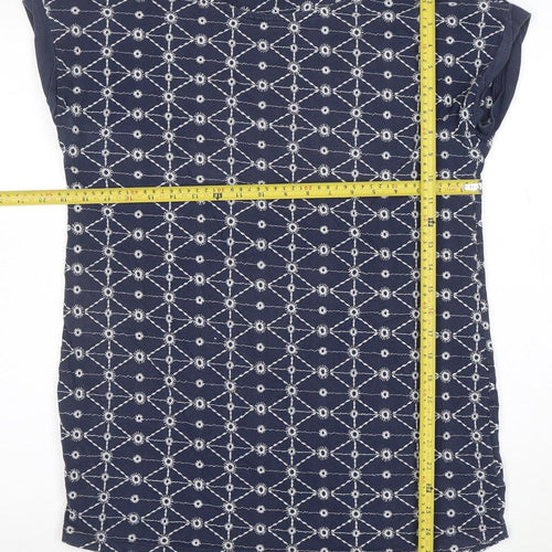 White Stuff Women Blue Embroidered Shift Dress Size 12