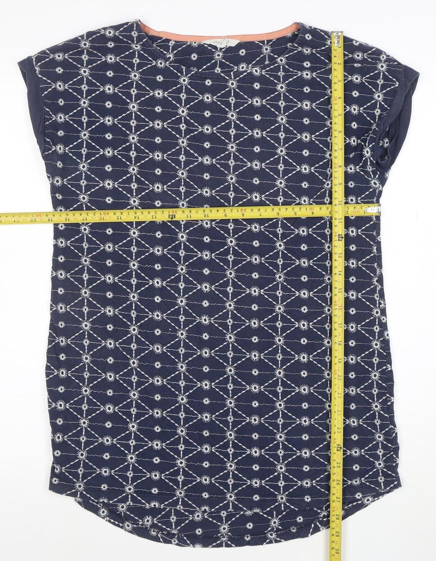 White Stuff Women Blue Embroidered Shift Dress Size 12
