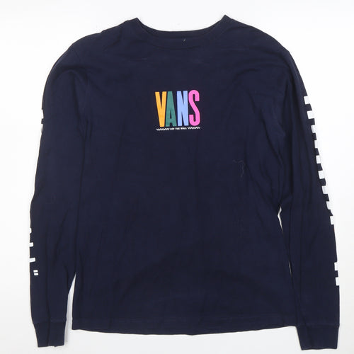 Vans Men's Blue Long Sleeve Pullover Sweatshirt Small