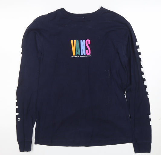 Vans Men's Blue Long Sleeve Pullover Sweatshirt Small