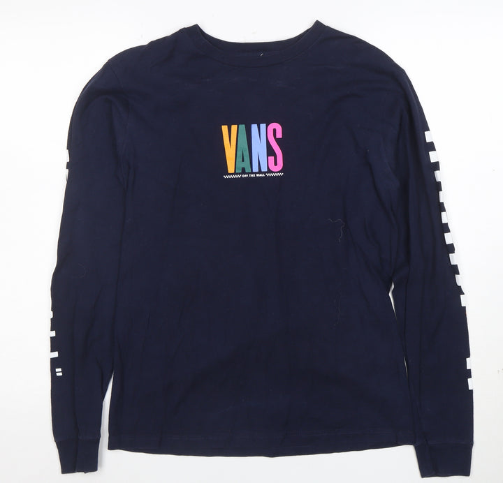 Vans Men's Blue Long Sleeve Pullover Sweatshirt Small