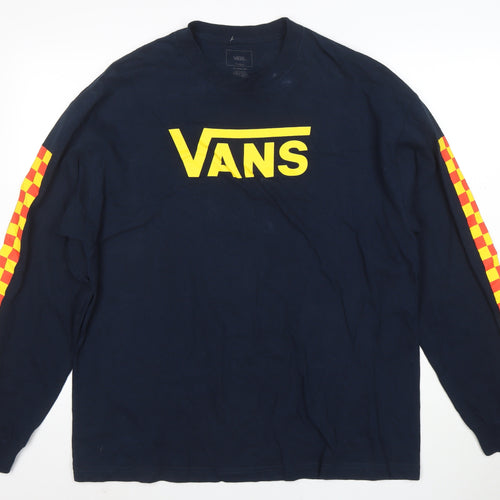 Vans Men's Blue XL Long Sleeve Classic Fit Logo Sweatshirt