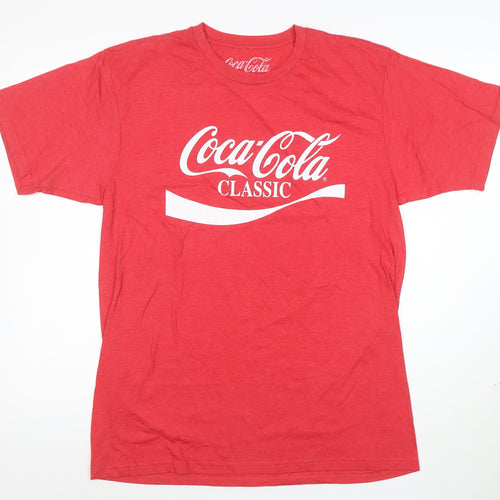 Coca-Cola Men's Red Graphic Crew Neck Short Sleeve T-Shirt Size L