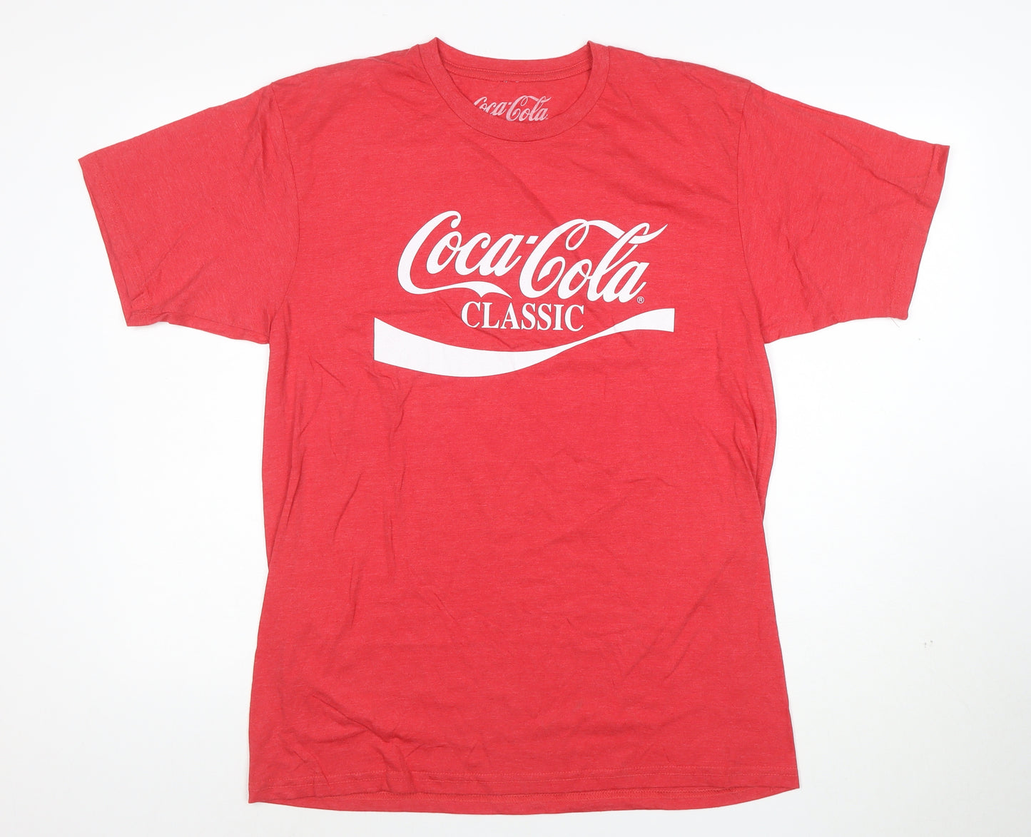 Coca-Cola Men's Red Graphic Crew Neck Short Sleeve T-Shirt Size L