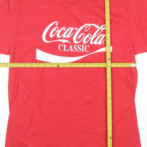 Coca-Cola Men's Red Graphic Crew Neck Short Sleeve T-Shirt Size L
