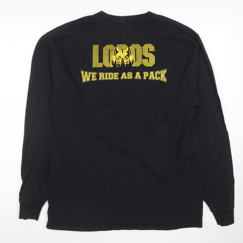 Hanes Men's Black Lobotown Basketball Long Sleeve Graphic T-Shirt L