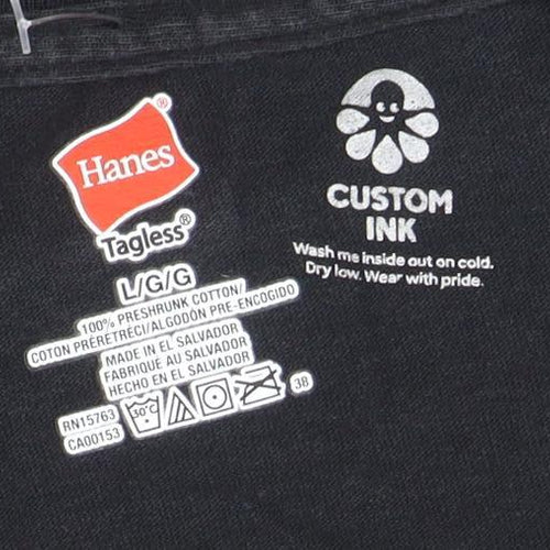 Hanes Men's Black Lobotown Basketball Long Sleeve Graphic T-Shirt L